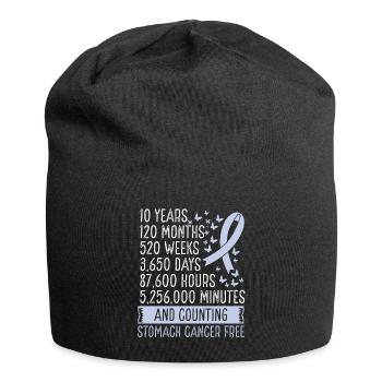 10 Years Stomach Cancer Free Ribbon Movement - Jersey-Beanie - Schwarz - Vorne