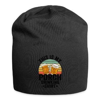 Powered by Craft Beer Brewing Making Porch Drinker - Jersey-Beanie - Schwarz - Vorne