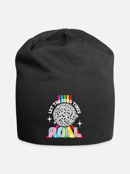 Disco Balls Club Funny Vintage Party Retro Groov - Jersey Beanie - black