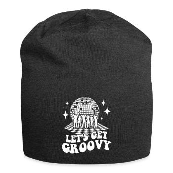 Retro Groovy Club Vintage Party Funny Disco Ball - Jersey Beanie - charcoal grey - Front