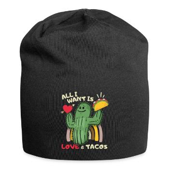 Tout ce que je veux, amour et tacos, tacos Mexique - Bonnet en jersey - noir - Devant