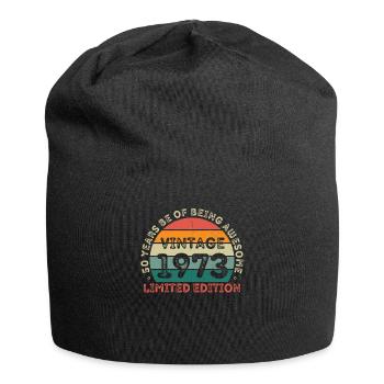 50 ans né en 1973 rétro 50e anniversaire - Bonnet en jersey - noir - Devant