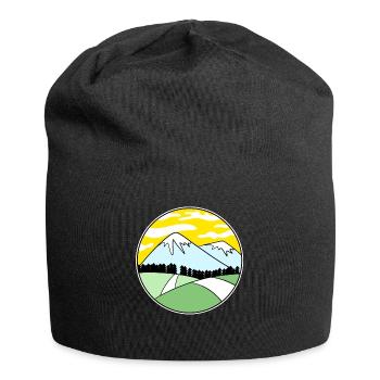 Berg Berge Berggipfel Gipfel - Jersey-Beanie - Schwarz - Vorne