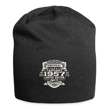 Né en 1957 Janvier 66e anniversaire Homme cadeau - Bonnet en jersey - noir - Devant