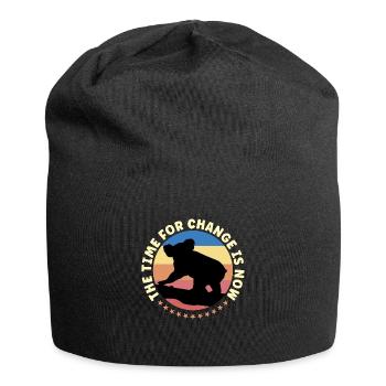 Global Warming The Time For Change Retro Activism - Jersey-Beanie - Schwarz - Vorne