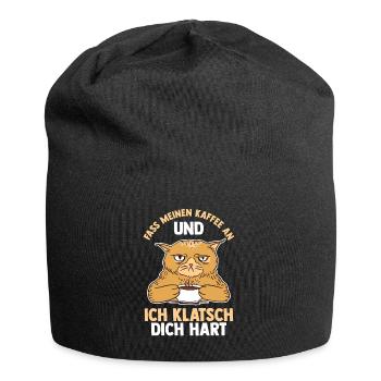 Fass Meinen Kaffee An Und Ich Klatsch Dich Hart Ka - Jersey-Beanie - Schwarz - Vorne