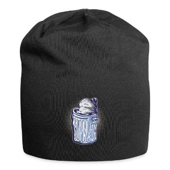 Raccoon digs through a trash can - raccoon - Jersey Beanie - black - Front