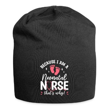 Weil ich eine Neugeborenenkrankenschwester bin, deshalb NICU RN - Jersey-Beanie - Schwarz - Vorne