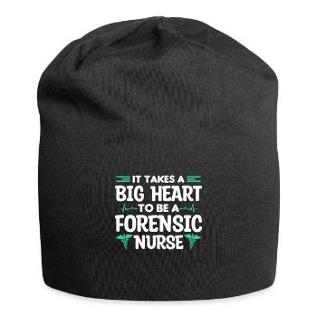Il faut un grand cœur pour être infirmière médico-légale - Bonnet en jersey - noir - Devant