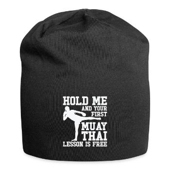Muay Thai Trainer Kickboxing Instruktor Kampfsport - Jersey-Beanie - Schwarz - Vorne