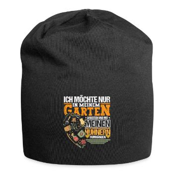 Ich möchte nur in meinen Garten - Jersey-Beanie - Schwarz - Vorne