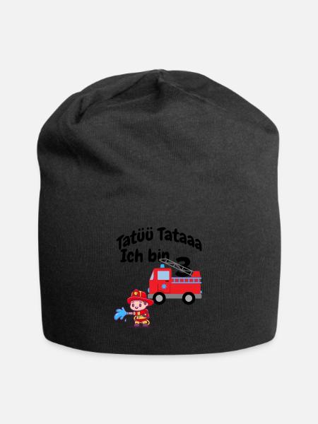 Kinder Feuerwehrmann mit Feuerwehr 3 - Jersey-Beanie - Schwarz