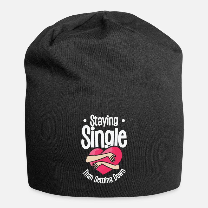 Single Vintage Fan Single Zitate Retro Single - Jersey-Beanie - Schwarz