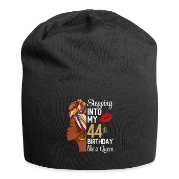Entrer dans mon 44e anniversaire comme une reine - Bonnet en jersey - noir - Devant
