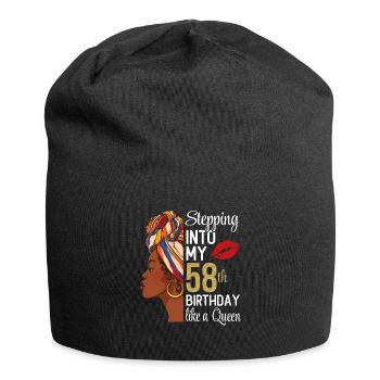 Entrer dans mon 58e anniversaire comme une reine - Bonnet en jersey - noir - Devant