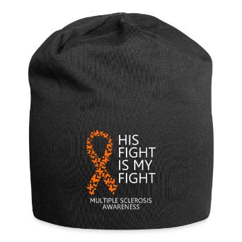 Multiple Sclerosis Ribbon His Fight is my Fight - Jersey-Beanie - Schwarz - Vorne
