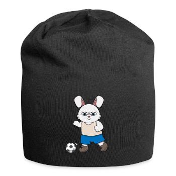 Fußball Kinder Hase I lustige Tiere | Sport | Kan - Jersey-Beanie - Schwarz - Vorne