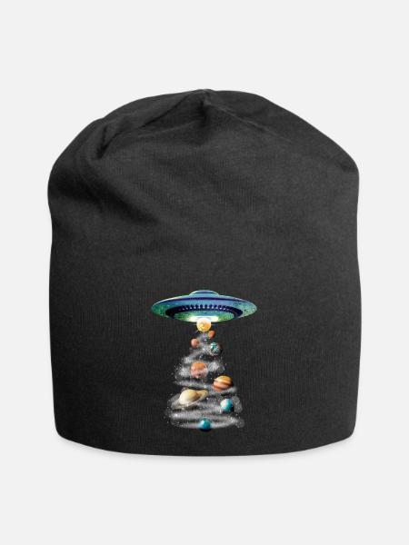 Alien UFO Aliens Außerirdischer - Jersey-Beanie - Schwarz