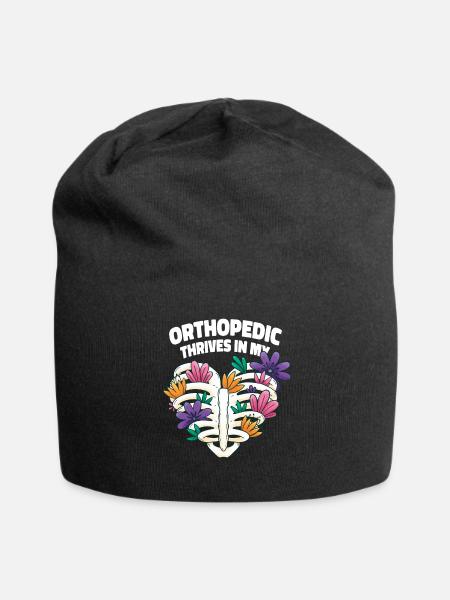 Orthopäde Herz Blumenkunst - Jersey-Beanie - Schwarz