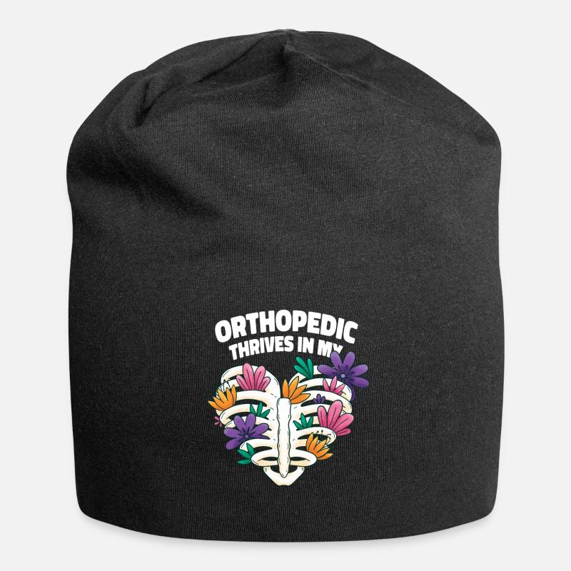 Orthopäde Herz Blumenkunst - Jersey-Beanie - Schwarz
