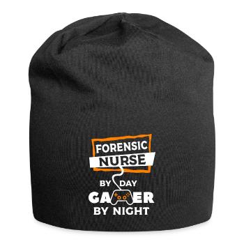 Infirmière médico-légale de jour Gamer de nuit Infirmières IA - Bonnet en jersey - noir - Devant