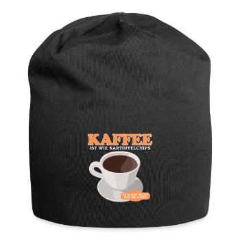 Kaffee Kaffeetrinker Kaffeeliebhaber Geschenk - Jersey-Beanie - Schwarz - Vorne