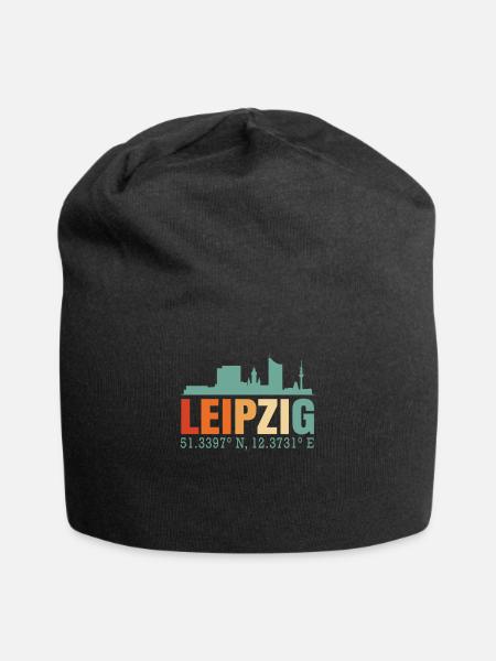 Leipzig - Jersey-Beanie - Schwarz