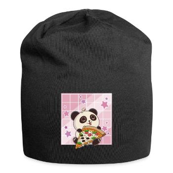 Cute Kawaii Panda Who Eats Pizza Anime Manga - Jersey Beanie - black - Front