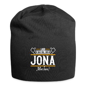Jona Geschenkidee Geschenk Geburtstag - Jersey-Beanie - Schwarz - Vorne