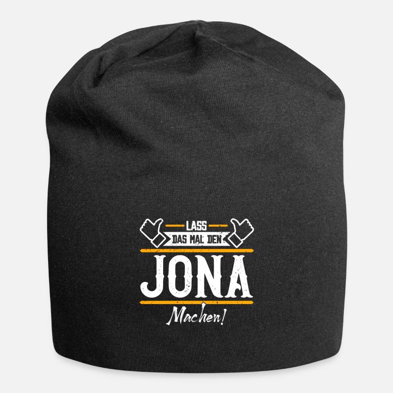 Jona Geschenkidee Geschenk Geburtstag - Jersey-Beanie - Schwarz