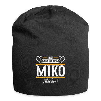 Miko Geschenkidee Geschenk Geburtstag - Jersey-Beanie - Schwarz - Vorne