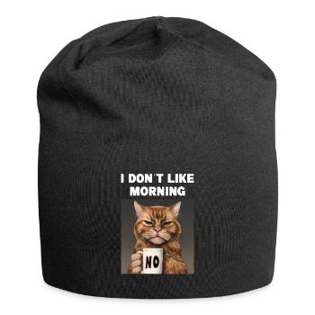 Je n’aime pas le chat drôle du matin avec - Bonnet en jersey - noir - Devant