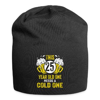 Hommes Bière Anniversaire Drôle 25 ans Amateur de bière - Bonnet en jersey - noir - Devant