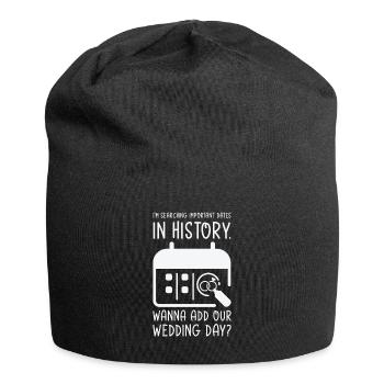 Wedding Day Pick Up Lines Couple Romantic Heart - Jersey Beanie - black - Front