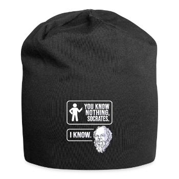 Socrates Philosophie - Jersey-Beanie - Schwarz - Vorne