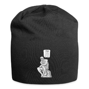 Denker Statue Hose Design für einen Philosophen - Jersey-Beanie - Schwarz - Vorne