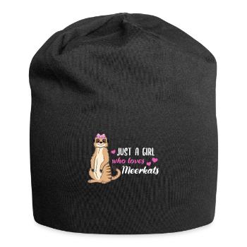 Erdmännchen Spruch Geschenk Damen Mädchen - Jersey-Beanie - Schwarz - Vorne