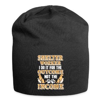 Shelter Worker I Do it For The Outcome Animal - Jersey Beanie - black - Front