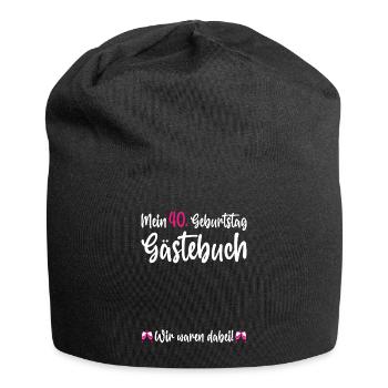 Ladies 40th Birthday 40 Years Party Guest Book - Jersey-Beanie - Schwarz - Vorne