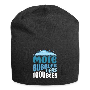 More Bubbles Less Troubles Seifenblasen - Jersey-Beanie - Anthrazit - Vorne