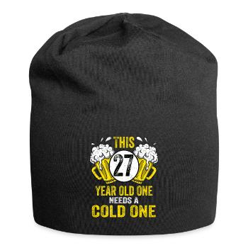 Men Beer Birthday Funny 27 Year Old Beer Lover - Jersey Beanie - black - Front
