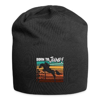 Show Jumping Born To Jump Retro Equine Show Jumper - Jersey Beanie - black - Front