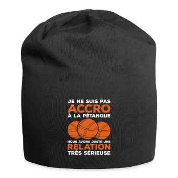 Je Ne Suis Pas Accro A La Petanque - Jersey-Beanie - Schwarz - Vorne