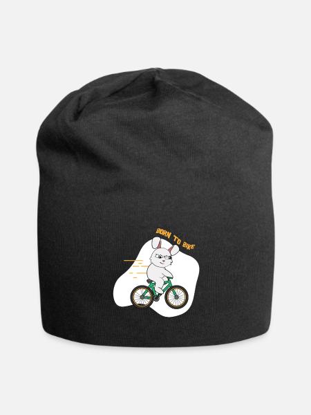 Né pour faire du vélo I Lapin de vélo I Cycliste | Lapin - Bonnet en jersey - noir