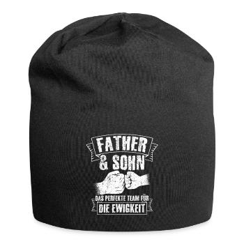 Papa & Sohn Das Perfekte Team Für Die Ewigkeit Spr - Jersey-Beanie - Schwarz - Vorne