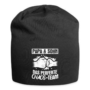 Papa & Sohn Das Perfekte Chaos Team - Vatertag Bes - Jersey-Beanie - Schwarz - Vorne