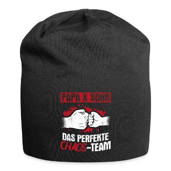 Papa & Sohn Das Perfekte Chaos Team - Vatertag Bes - Jersey-Beanie - Schwarz - Vorne
