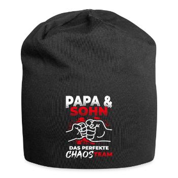 Papa & Sohn Das Perfekte Chaos Team - Vatertag Bes - Jersey-Beanie - Schwarz - Vorne