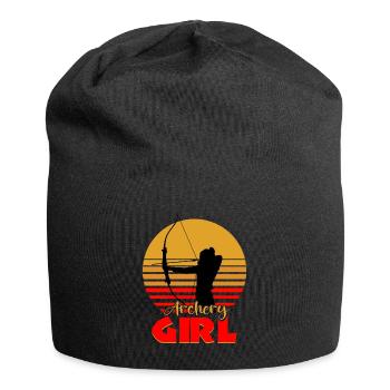 Bogenschützin Bogenschiessen - Jersey-Beanie - Schwarz - Vorne
