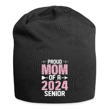 Funny proud mother of a graduation gift - Jersey Beanie - black - Front